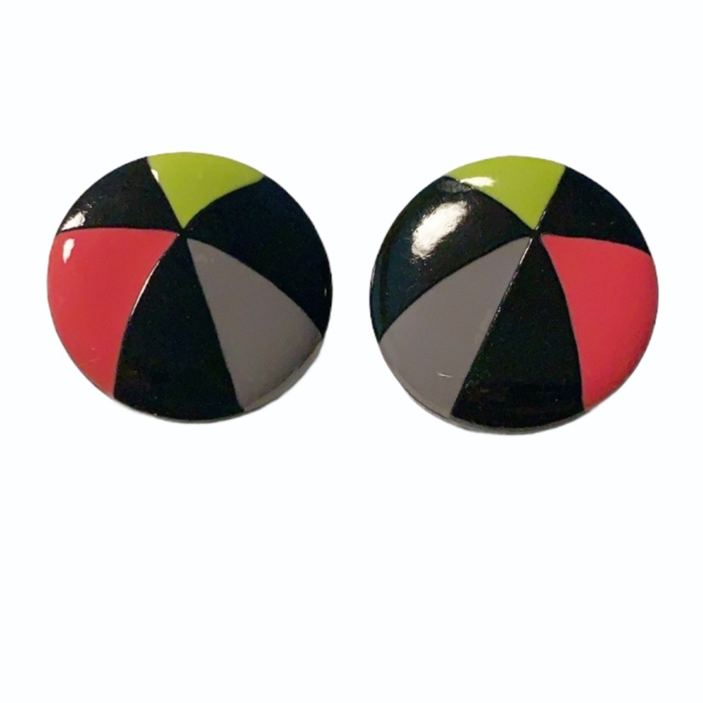 Vintage 80ās painted beach ball earrings